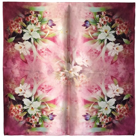 Accessories - NWT Genuine 100% Mulberry Silk Satin Scarf 20"x20" Small Square Shawl 5401